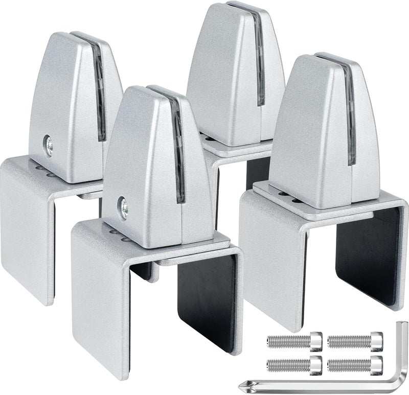 First-zgel 4 Packs Sneeze Guard Support, Aluminum Vertical Partition Board Clamp, Acrylic Desk Divider Support Clamp, Desk Shield Privacy Panel Clamps for Clear Shield for Countertop Reception - Image 1